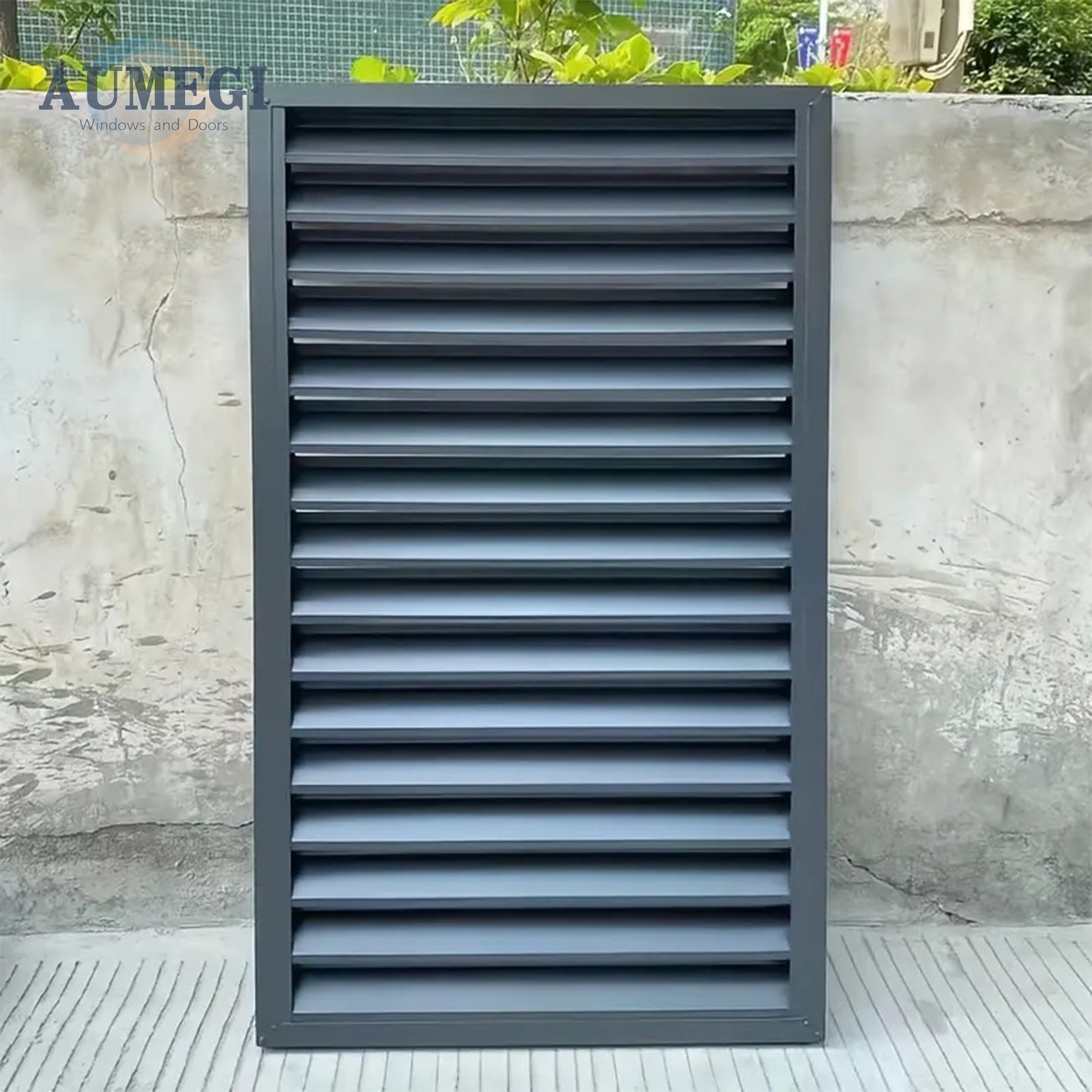 AUMEGI Uniform Lighting Automatic Aluminum Shutter Thickened Blades Jalousie Window Public Facilities Window to Louver