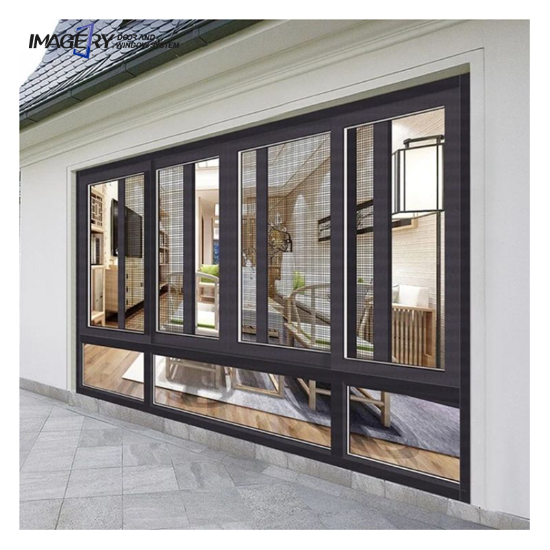 Modern 3 Tracks Aluminum Door and Window Triple Glazed Tempered Glass Aluminium Double Glass Sliding windows