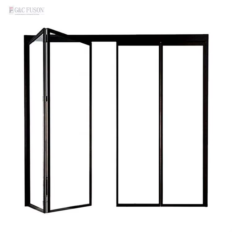Fuson Hurricane Proof Aluminum Exterior Door Balcony Patio Lowe Glass Aluminum Bifold Folding Door