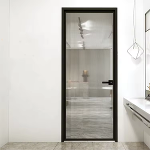 Modern Design Interior Door Aluminum Frame Tempered Glass