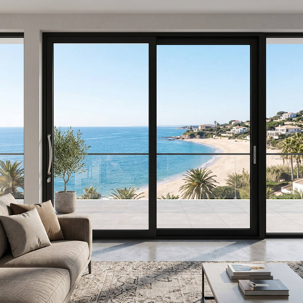 DERCHI Modern Laminated Glass Double Glazed Aluminum Sliding Door Aluminum Windows Sliding Door