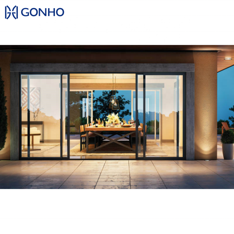 Big Glasses Standing Bulletproof Double Glazing Energy Efficient Aluminum Sliding Door and Window