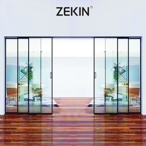 Slim Frame Double Glass Stacker Doors