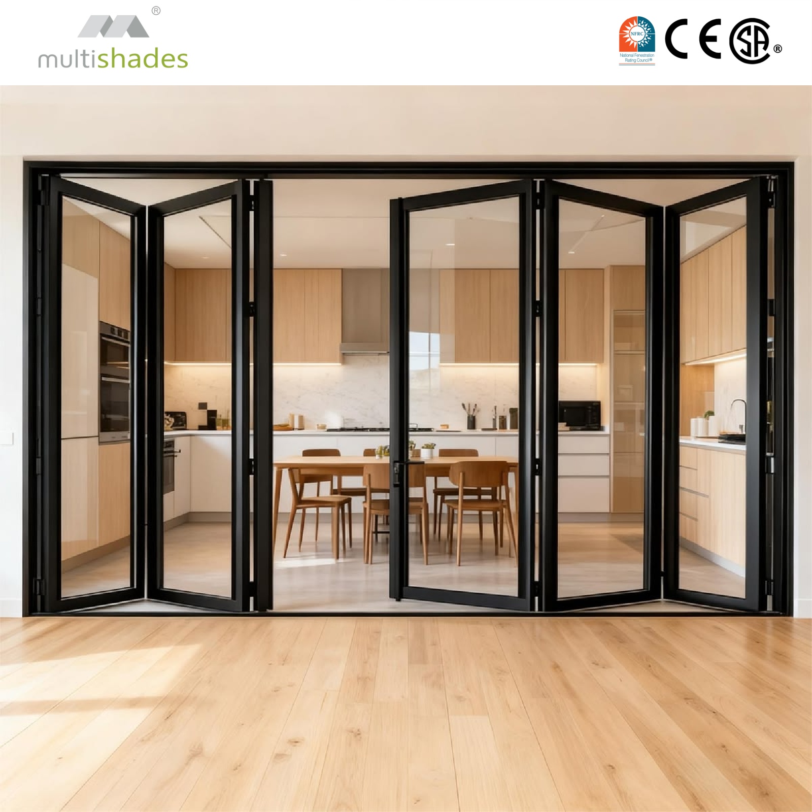 Modern Villa Exterior Patio Soundproof Glass Folding Door with Adjustable Aluminum Frame and Sliding Feature