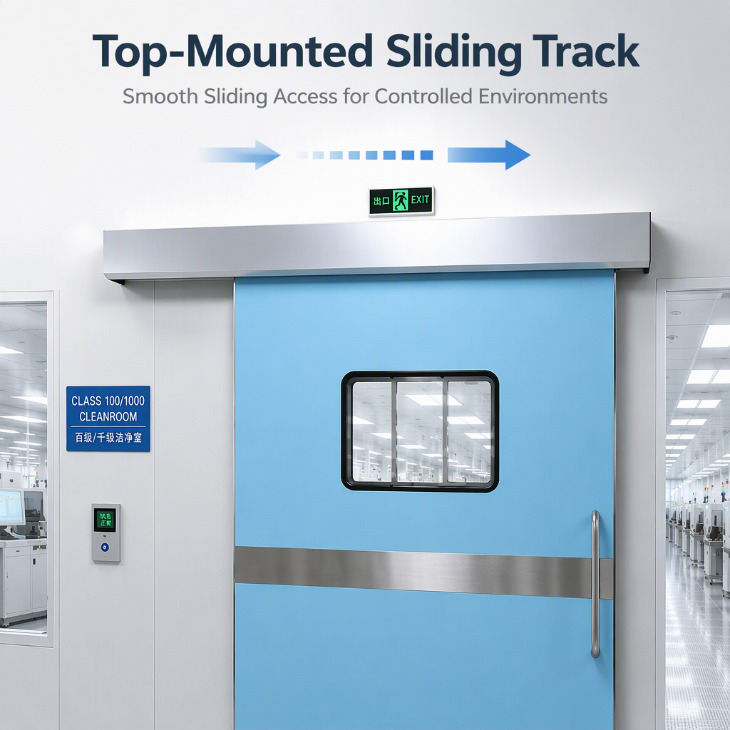 Cleanroom Sliding Door Medical Isolation Door Aluminum Alloy Swing Sliding Hybrid Door for Hospital ICU OT