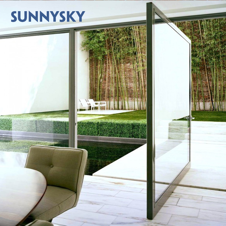 Sunnysky Building House Entrance Swing Door Villa Aluminum Casement Door With Mosquito