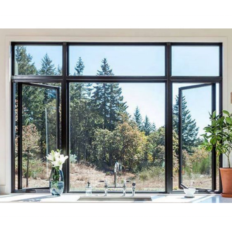 Customized Modern Double Layer Glass Aluminum Tilt and Turn Casement Window Thermal Break with Aluminum Alloy Frame