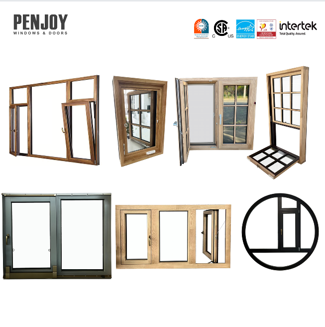 Penjoy Canada Standard Passive House Wood windows Customized Alu-wood Triple Glazed windows