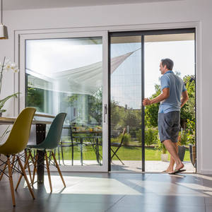 Aluminum Alloy Frame Pleated Mesh Folding Screen Doors