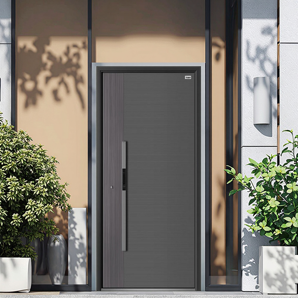 Modern Minimalist Anti-Theft Aluminum Alloy Door Security Entry Side Opening Sliding For Commercial Outdoor Garden For Apartment