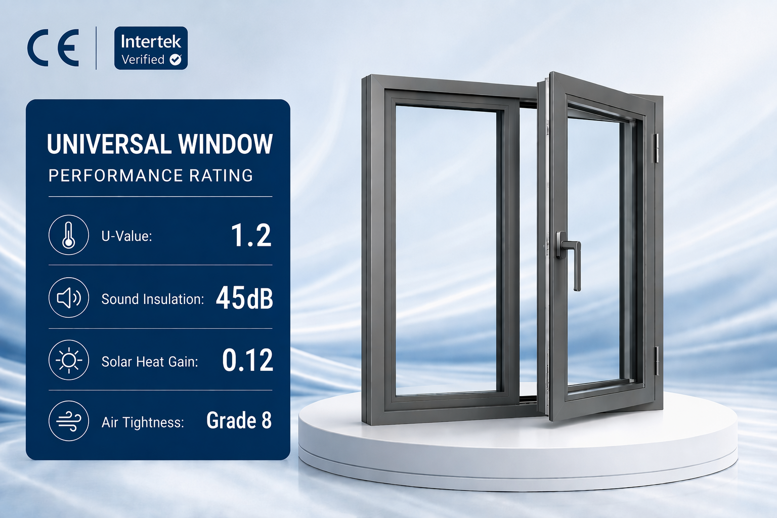 European Hurricane-resistant High-impact Black Aluminum Alloy Slim Aluminum Doors and windows Casement windows