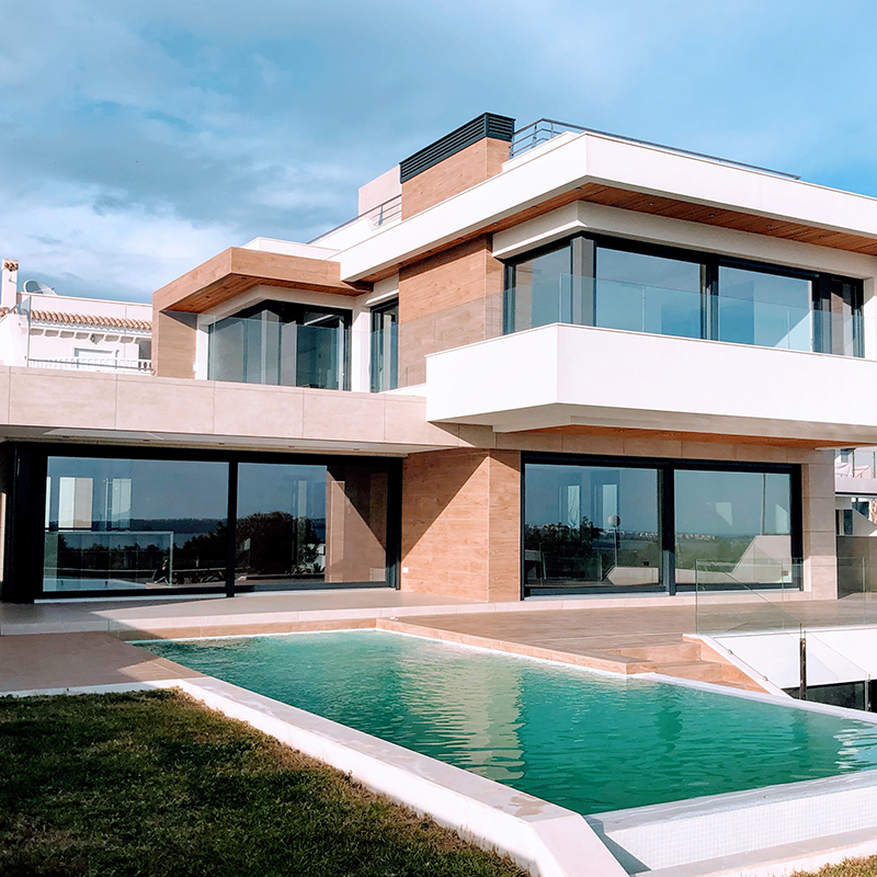 Custom Modern Anthracite Quality Double Glazed Aluminium Window and Door