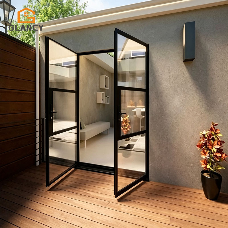 Heritage Style Exterior Black Aluminium French Doors External Glass Door