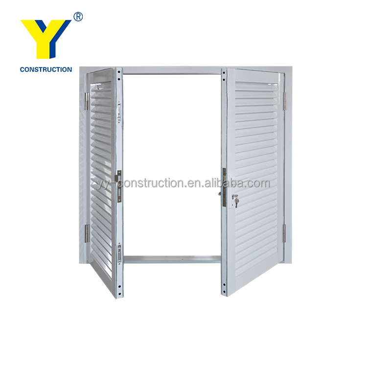 Louvered French Doors/Aluminium Shutter/plantation Shutters Fixed Aluminum Louvered Door Exterior Louvered Door
