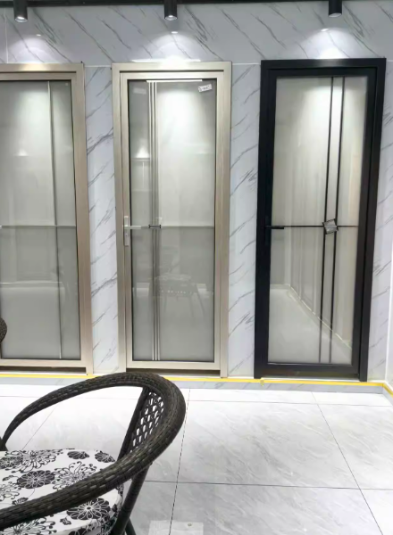 Stylish Aluminum Casement Door Indoor Aluminum Alloy Glass Swing Doors for Kitchens Bathrooms and Toilets