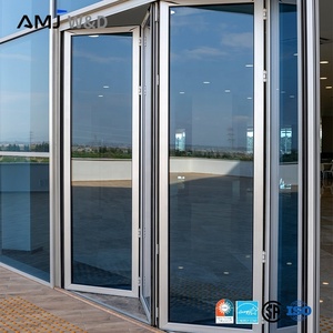 China Folding and Sliding Exterior Double Lowe Glass Aluminum Bi Folding Foldable Door Bifold Accordion Doors