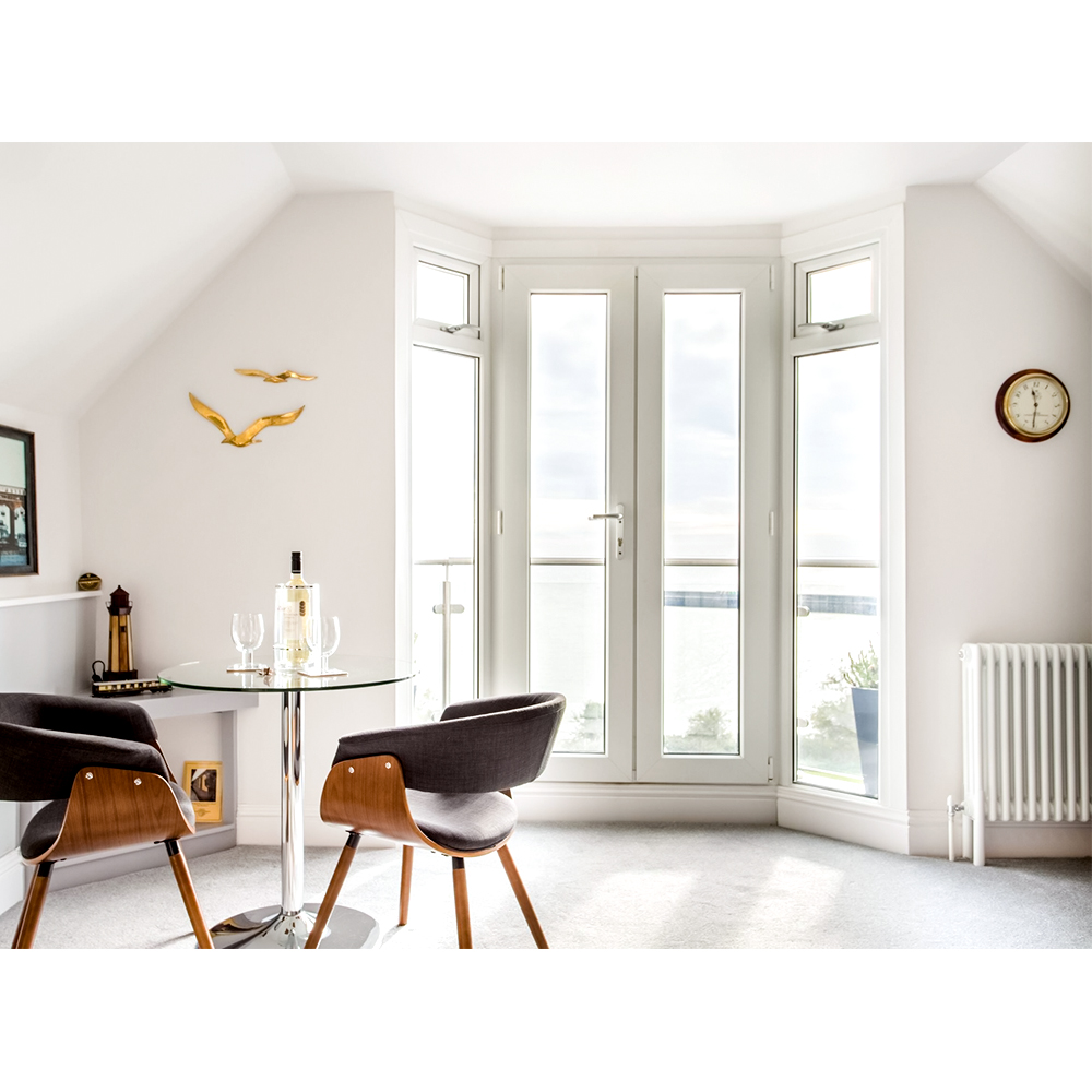 Contemporary Black Aluminum Double Swing Exterior Door with Slim Line Profile and Airtight Sealing for European Market