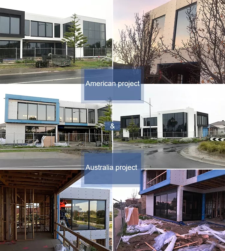 Sunnysky NFRC Customizable Etched Glass Windows Aluminum Clad Wood Bevelled Glass Window and Door
