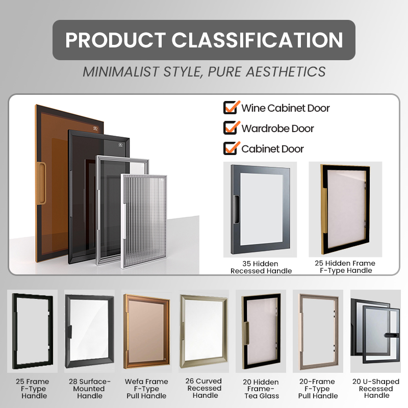 Oem Wholesale Aluminium Profile Wardrobe Door Tinted Glass Kitchen Cabinet Doors With Wholesale High Quality Deco Cabinet Doors