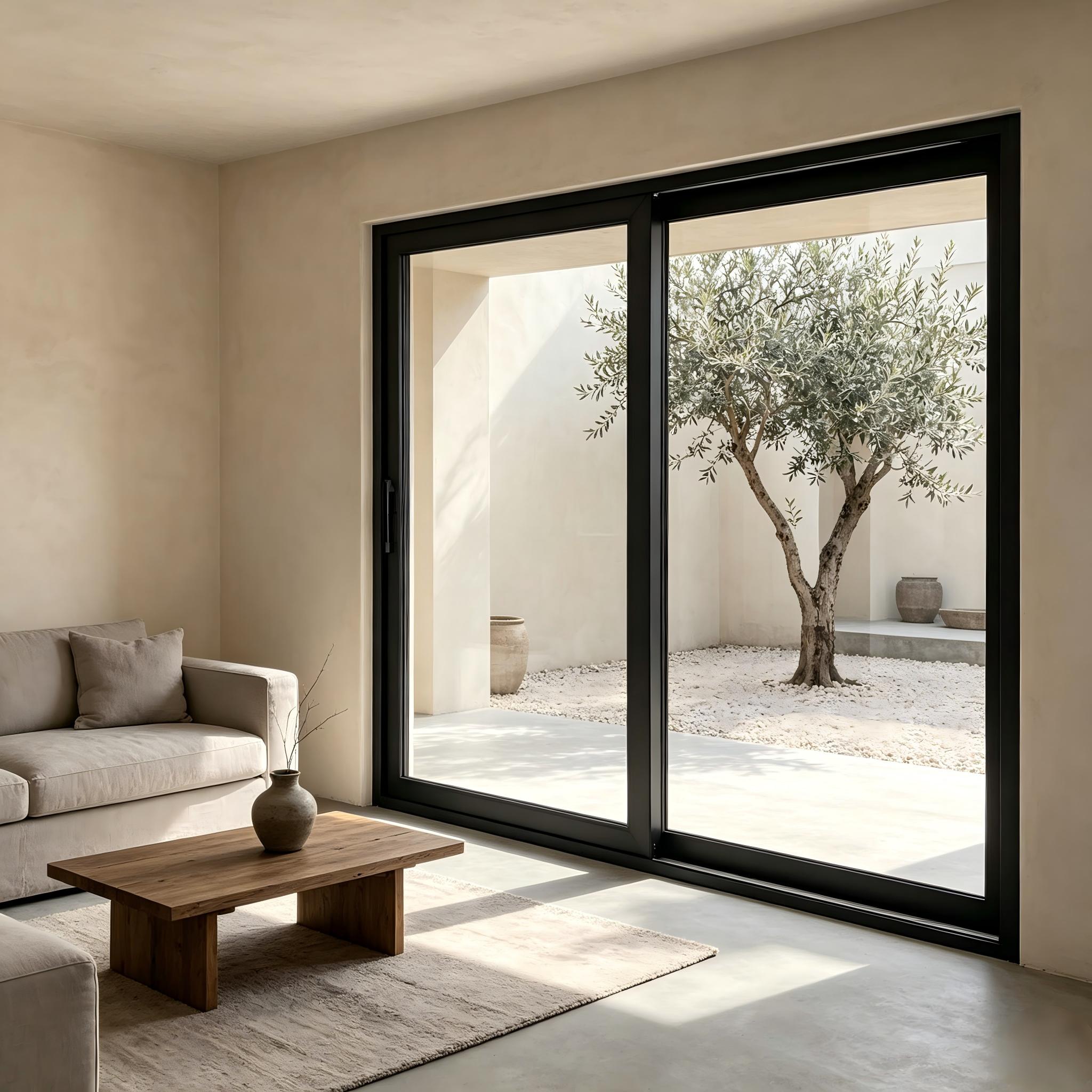 Home Use Waterproof Thermal Break Aluminum Glass Patio Door