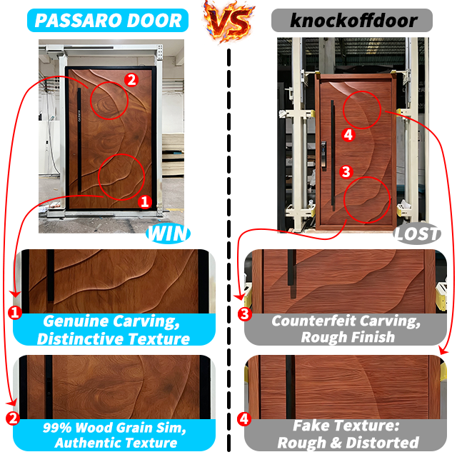 2026 OEM PSL Wooden Premium Glass Villa Home Residential Entrance Security Front Entry Exterior Aluminium Doors for Houses