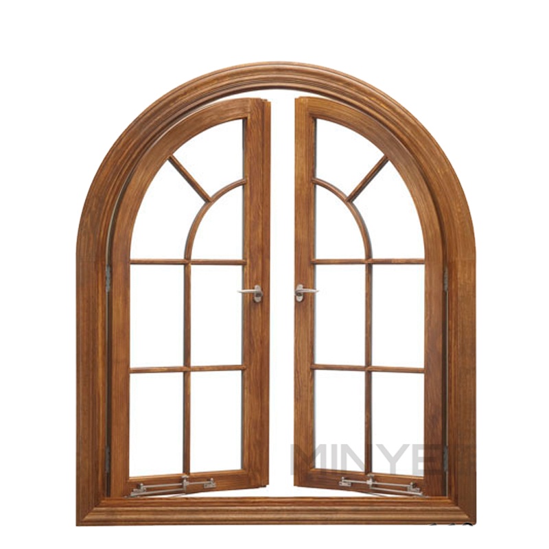 Casement Designs Wood Grain Half Round Windows Aluminum Arched Casement Window
