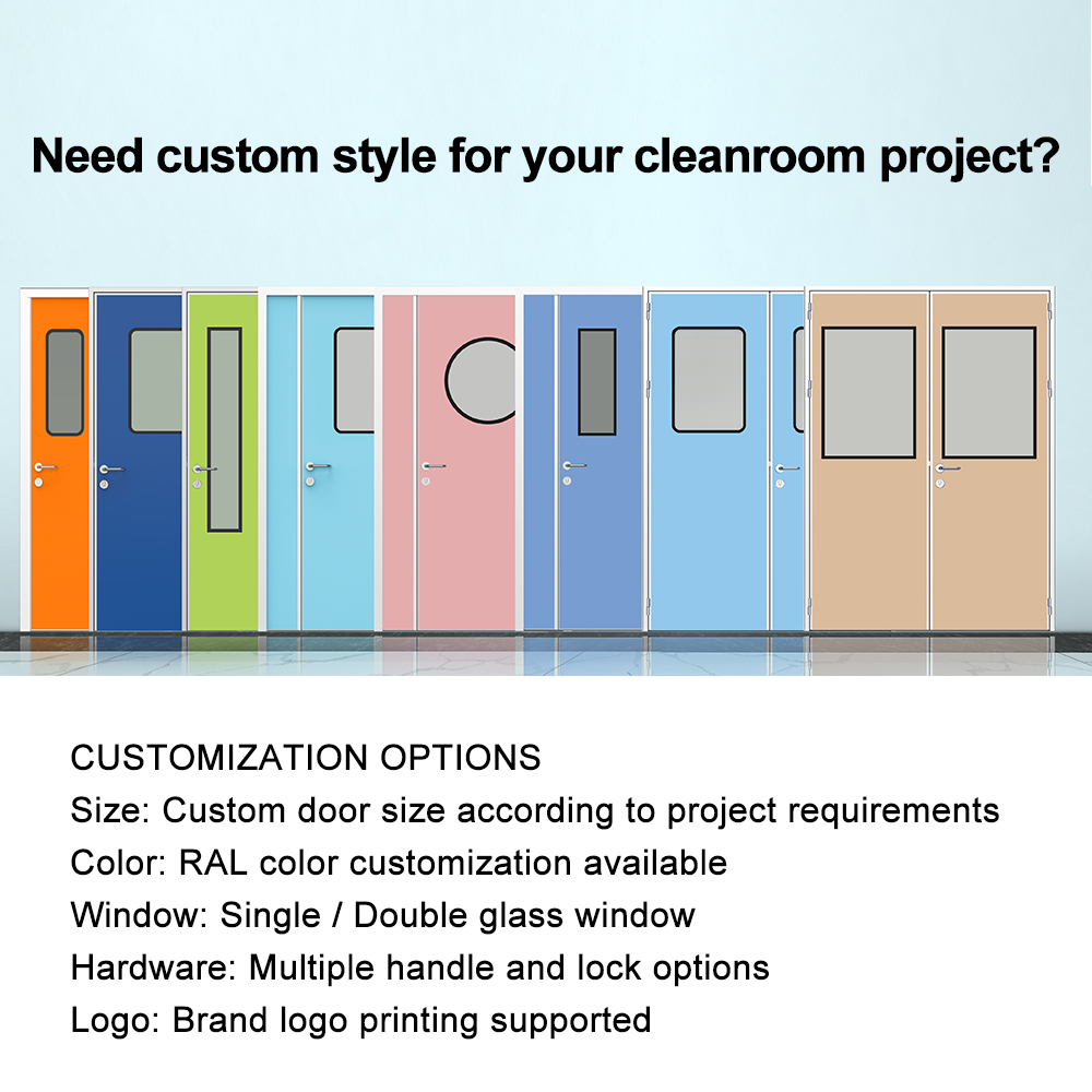 Cleanroom Sliding Door Medical Isolation Door Aluminum Alloy Swing Sliding Hybrid Door for Hospital ICU OT