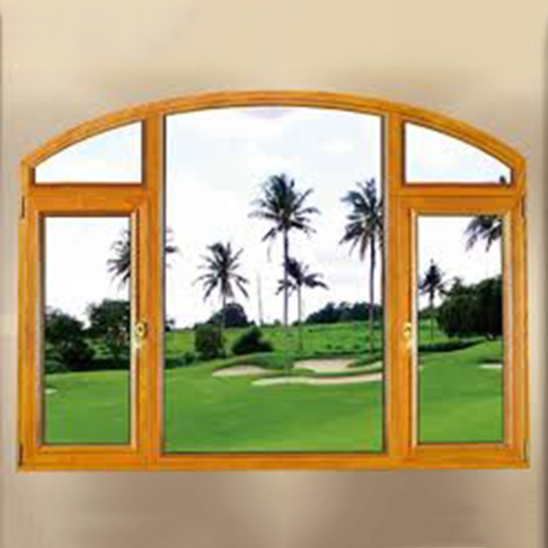 YX-88 Wood Clad Aluminum Window/turn and Tilt Inside Window/oak Wood windows for Sale