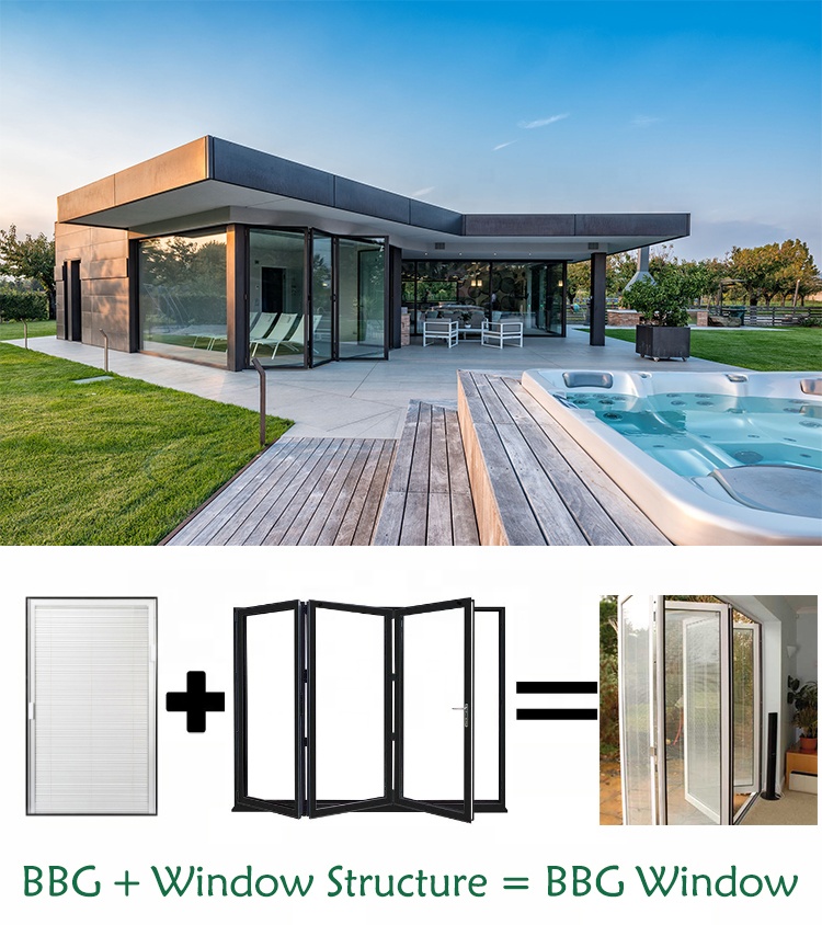 Lukliving Modern Aluminum Alloy Waterproof Folding Door for Kitchen Cabinet with Tempered Glass and Customizable Size