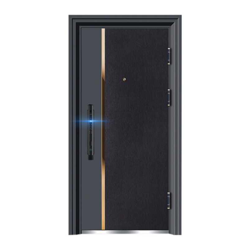 Modern Minimalist Anti-Theft Steel Security Door Cast Aluminum Entry Door Anti-Rust Finish Smooth Lines For Stylish Exterior