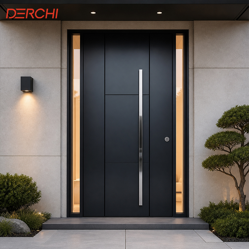 Aluminum Entrance Door Fire Rated Security Door Exterior Aluminum Front Door For Commercial Building