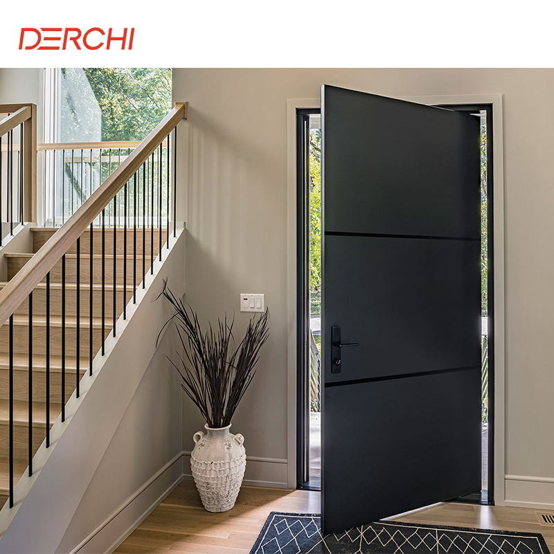 Luxury Design Aluminum Pivot Doors For Houses Fire Prevent Aluminum Exterior Security Front Doors