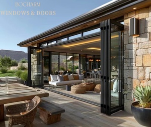 Ultra-Slim Aluminum Bi-fold Double Glass Doors