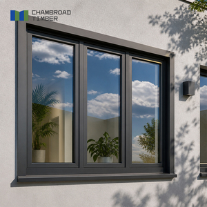 CHAMBROAD Aluminum Clad Wood Fixed Window Argon Filled Glass German Hardware Condensation Free Energy Star Rated for Office