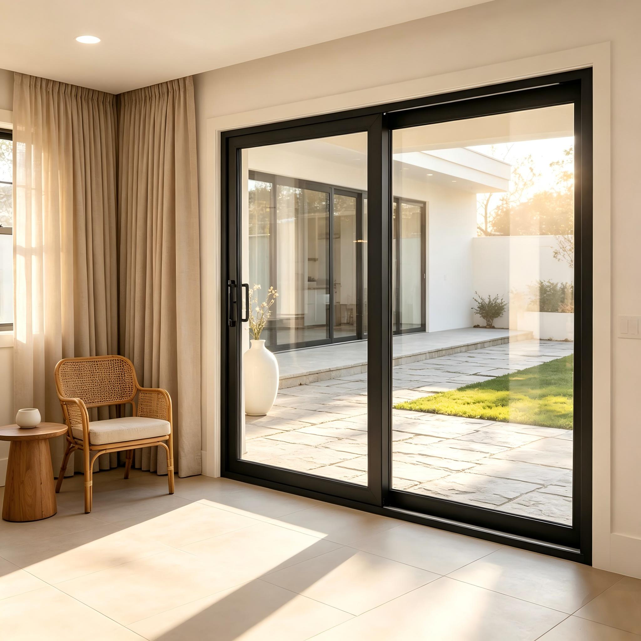 Home Use Waterproof Thermal Break Aluminum Glass Patio Door
