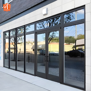 Commercial Aluminum Double Glass Storefront Swing Door