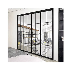Fuson Aluminum Alloy Double Glass Sliding Folding Door