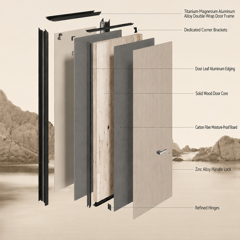 Custom Wood Aluminum Door Low Maintenance Long Service Life and Superior with Solid Core Panel for Residential and Commercial