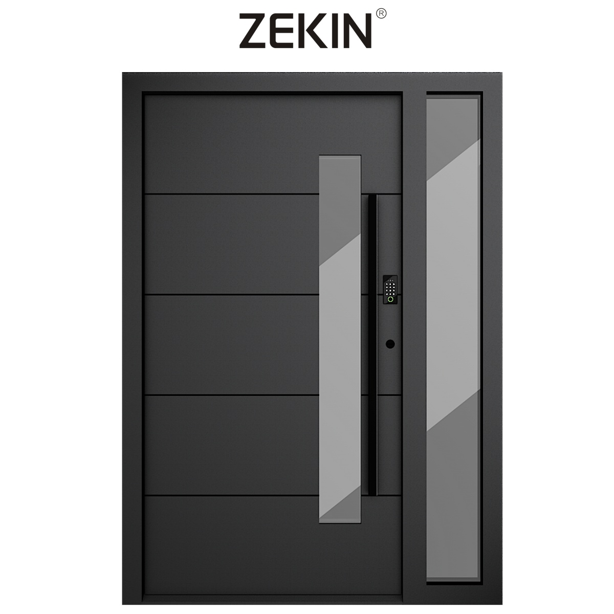ZEKIN Aluminum Modern Luxury Security Metal Door Residential Front Entry Exterior Pivot Door Apartment House Main Entrance Door
