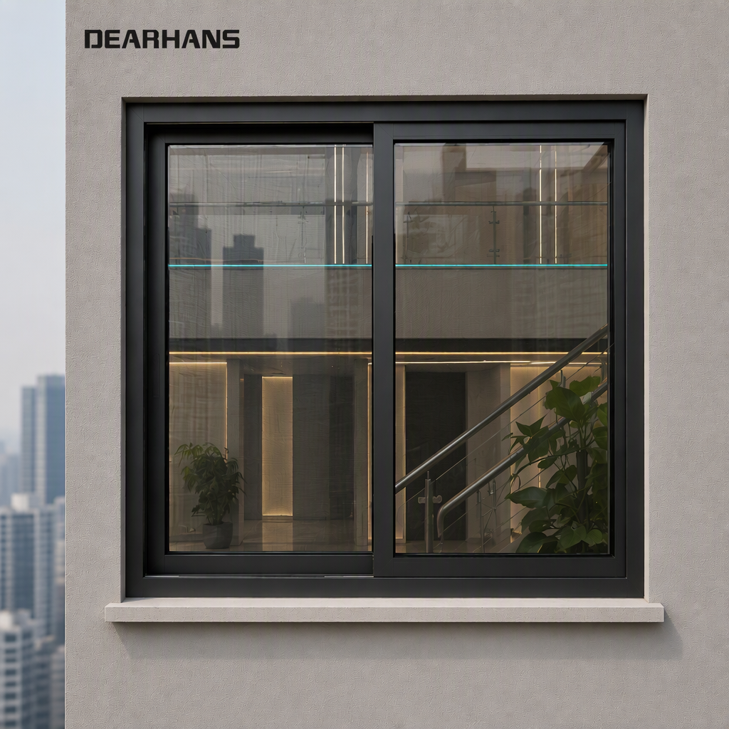 Exterior Aluminum Sliding Window Double Glazing Soundproof Good Air Tightness for Home Renovation and Remodeling Works