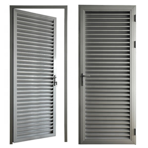 Custom Heavy Duty Aluminum Louver Door, Anti-Corrosion Windproof Security Door with Hardware for Garage, Storage & Commercial Use