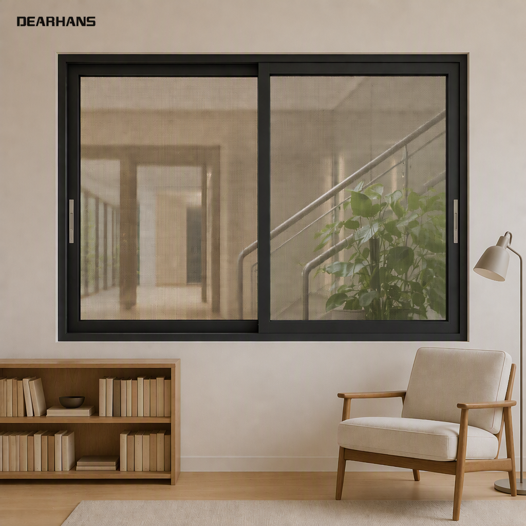 Exterior Aluminum Sliding Window Double Glazing Soundproof Good Air Tightness for Home Renovation and Remodeling Works