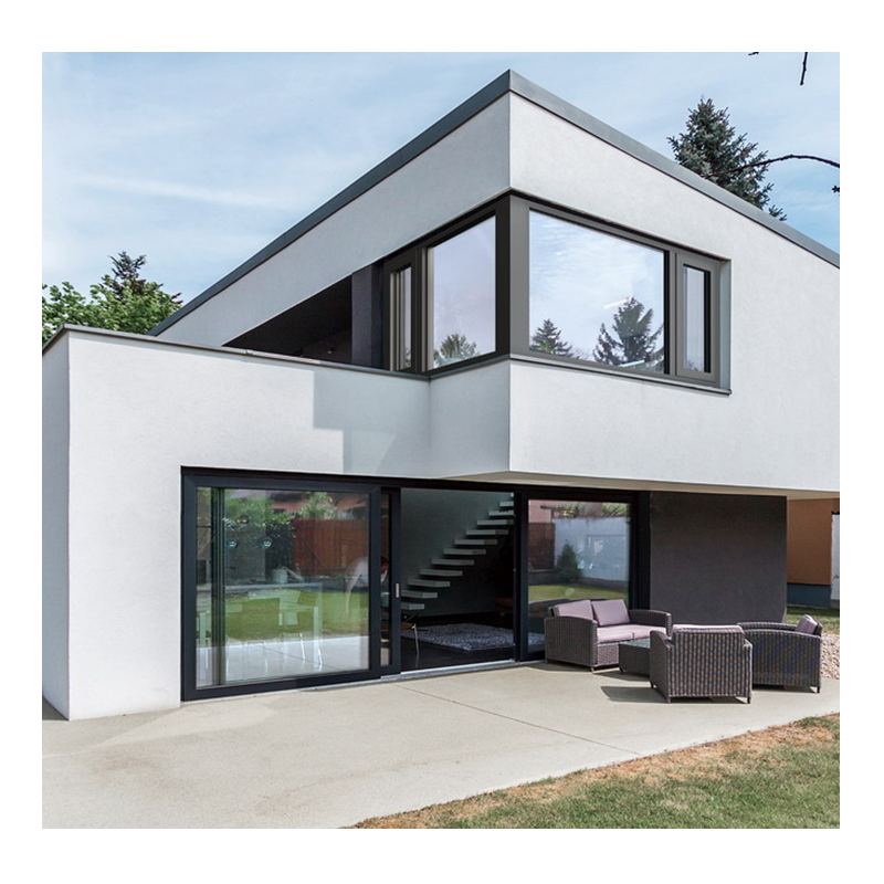Custom Modern Anthracite Quality Double Glazed Aluminium Window and Door