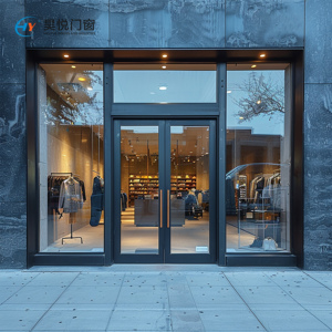 Commercial Storefront Aluminum Double Glass Doors