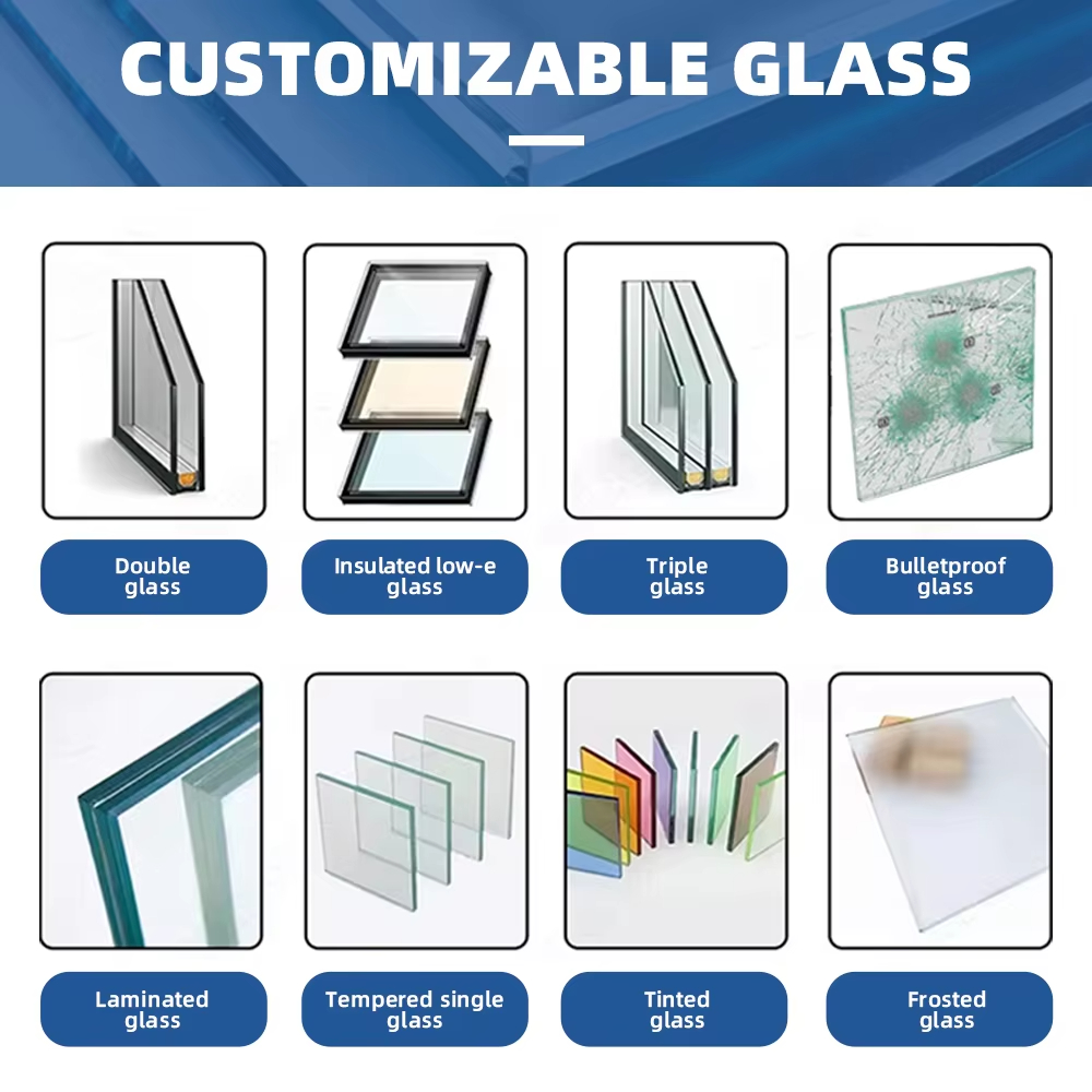 Hurricane Impact Aluminum Windows Double Glass Sliding Window Aluminium Sliding Windows for Houses Kitchen Bedroom Living Room