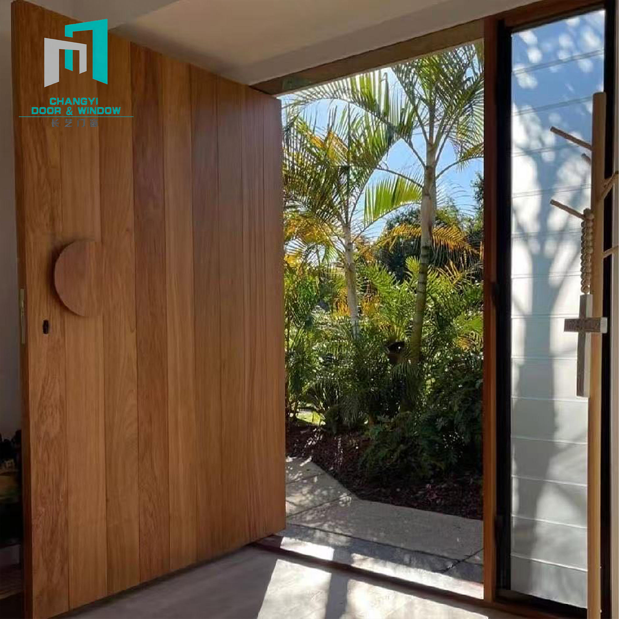 Modern Wooden Door 90 Min Fire Rated For Hotel Guest Room Smart Lock Sound Insulation Smoke Sealed Frame