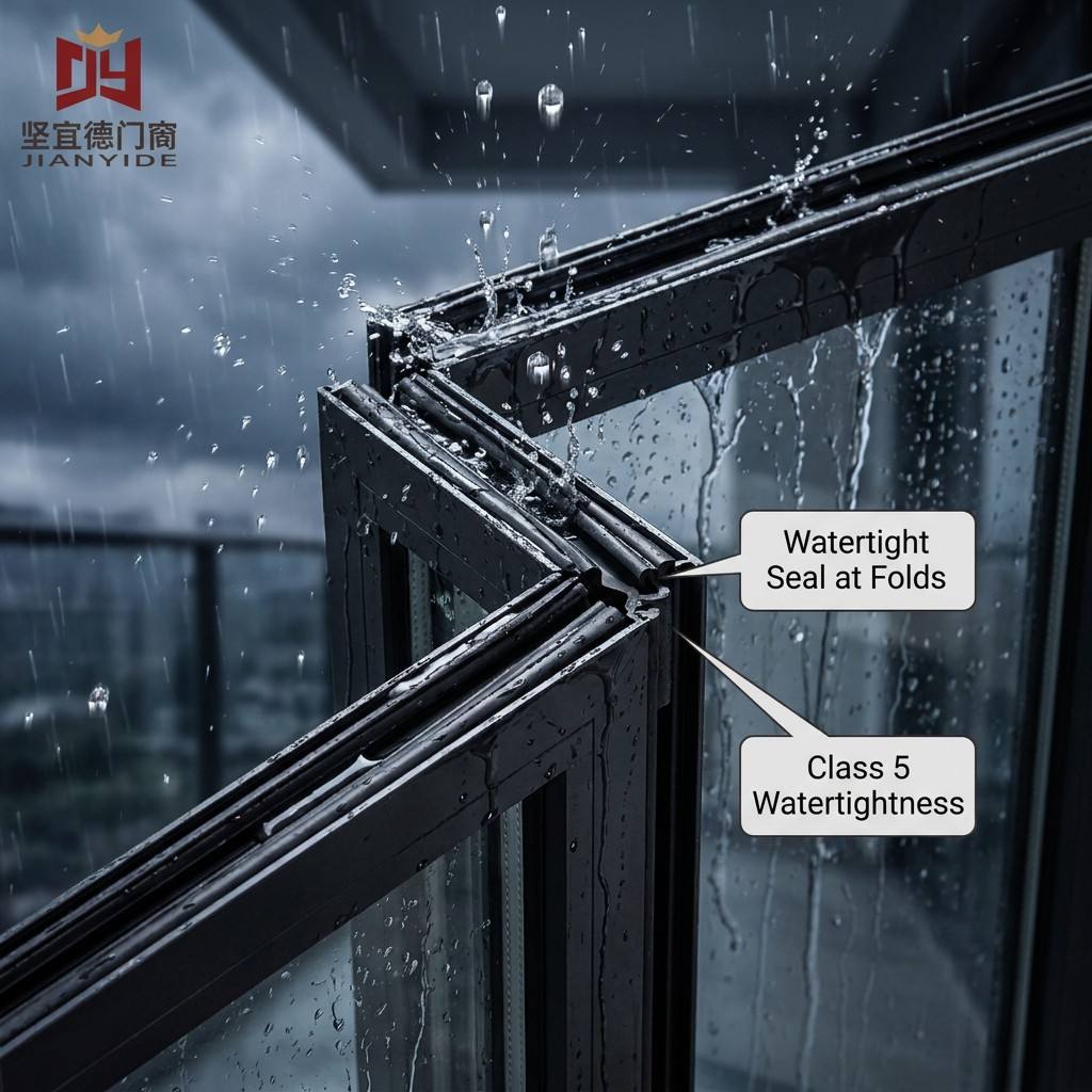 CE Certified Aluminium Slim Frame Bifold Door with Custom Size for Villa Patios and Balconies OEM ODM, Space-Saving Operation