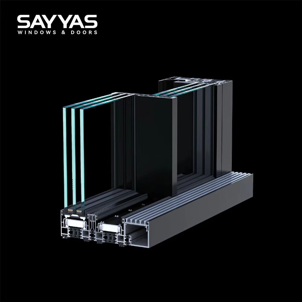 Sayyas Windows VS167 Modern Heavy Duty Thermal Break Aluminum Double Glazing Soundproof Sliding Door Manufacturer China