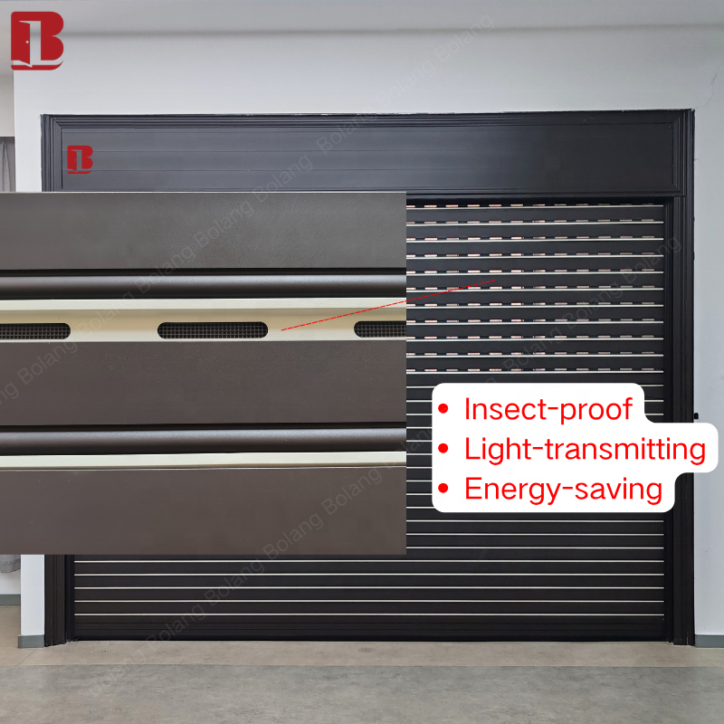Bolang Luxury Aluminum Rollup Door Hidden 304 Stainless Steel Mosquito Screen Ventilated Breathable Anti-theft Garage Mall Home