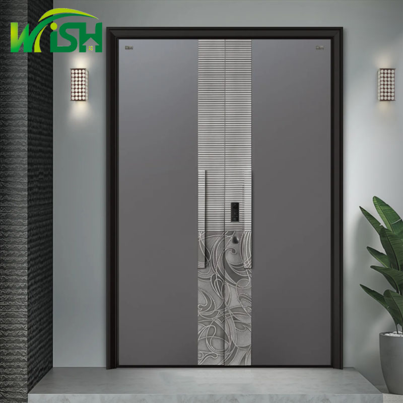 Modern Style Residential Heavy Duty Cast Aluminum Entrance Door Exterior Aluminum Security Entrance Doors
